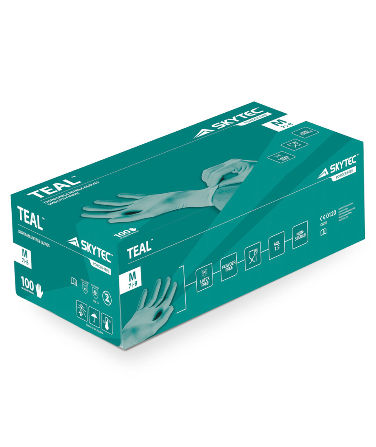 Skytec TEAL&trade; nitrile disposable gloves 100 pcs., Green, large image number 1