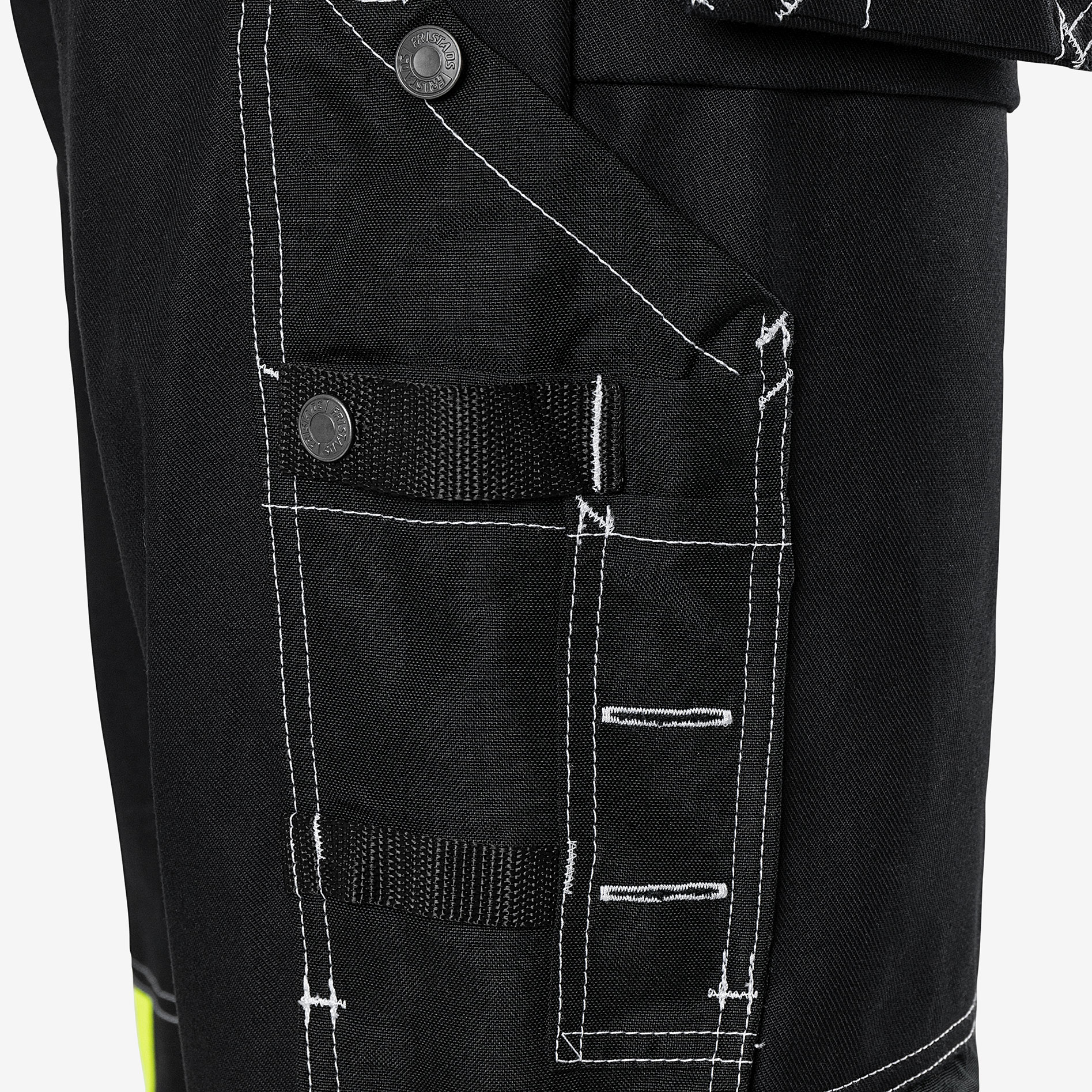 Fristads h&aring;ndv&aelig;rkerbukser 247 FAS, Sort/Hi-Vis Gul, large image number 4