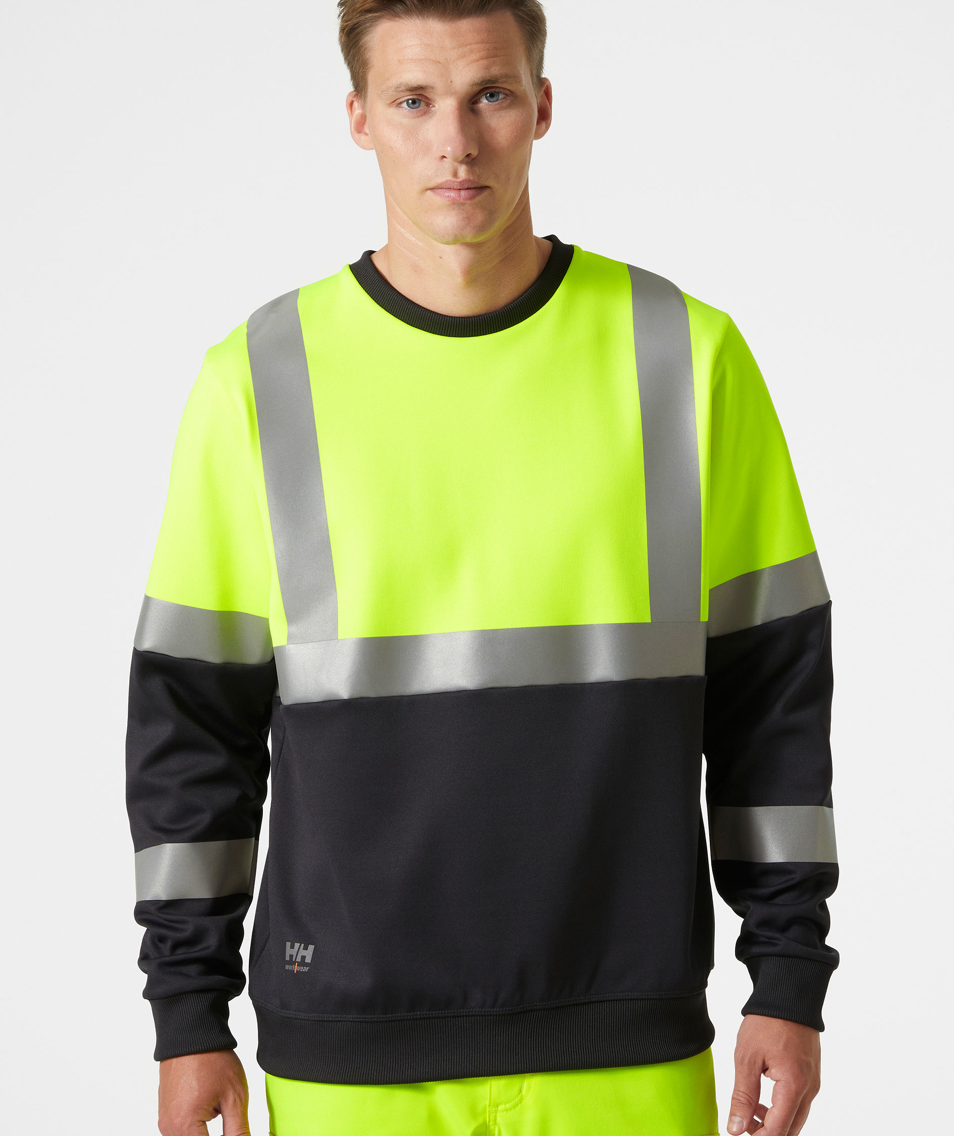 Helly Hansen Addvis Sweatshirt, Hi-vis Gelb/Ebony