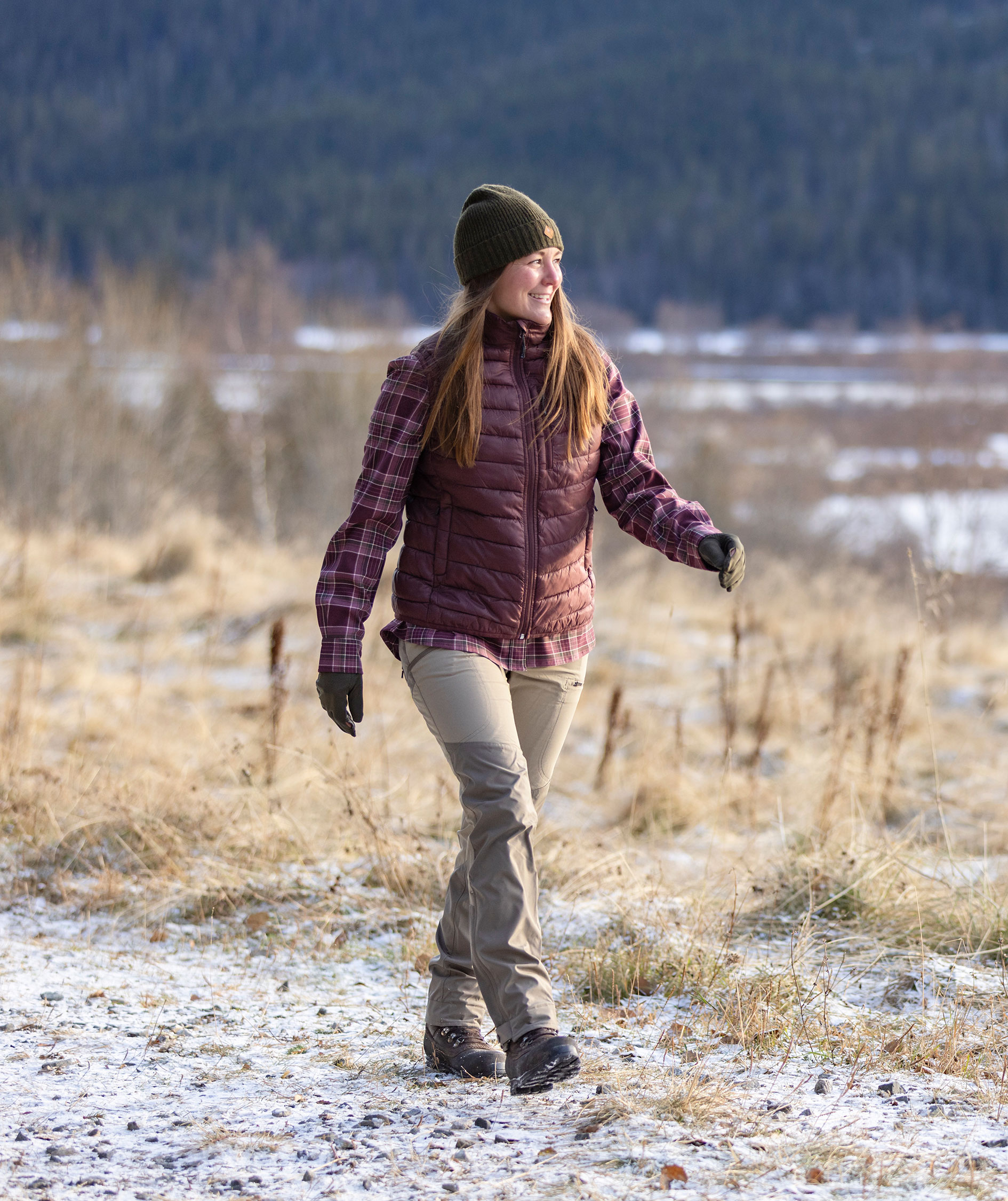 Pinewood Abisko Insulation vatteret damevest, Earth Plum, large image number 3