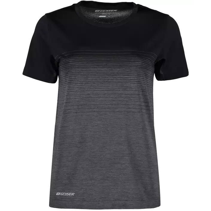 GEYSER seamless striped women's T-shirt, Black, large image number 0