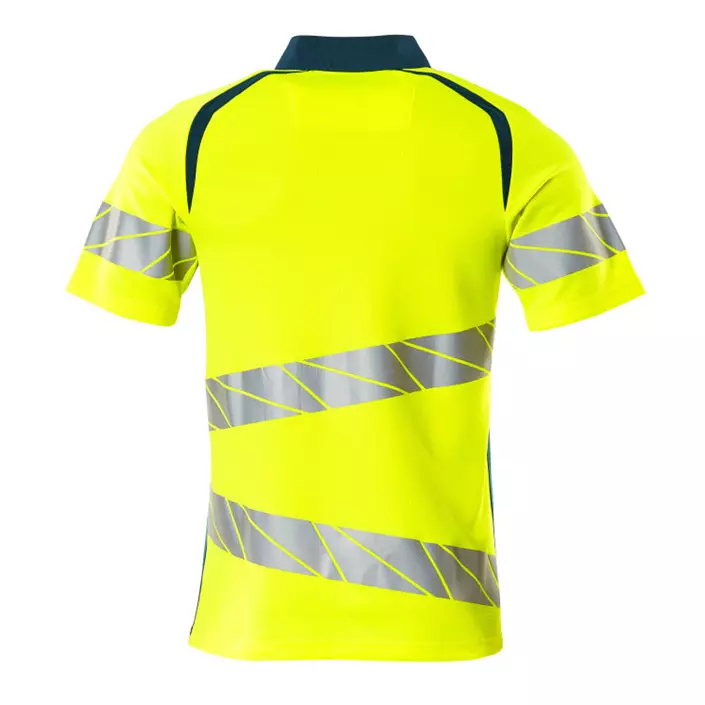Mascot Accelerate Safe polo T-shirt, Hi-Vis Gul/Mørk Petroleum, large image number 1