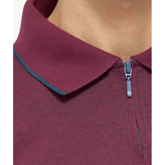 Belika Valencia half-zip polo shirt, Burgundy melange, large image number 3