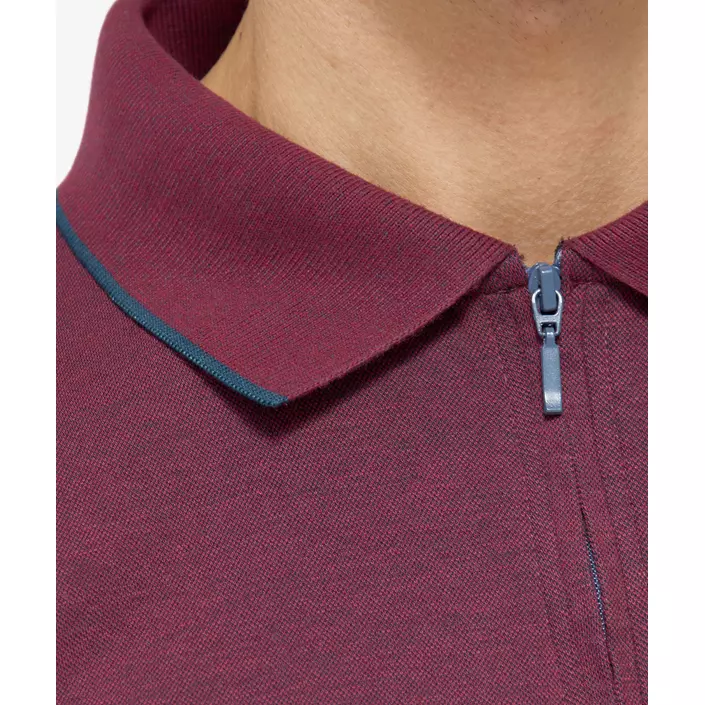 Belika Valencia half-zip polo shirt, Burgundy melange, large image number 3
