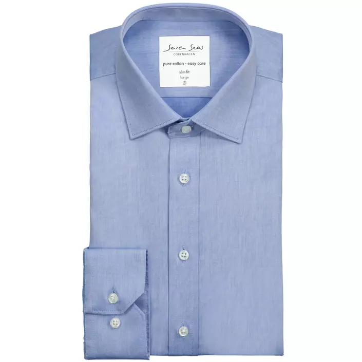 Seven Seas Fine Twill Slim fit shirt, Light Blue, large image number 4