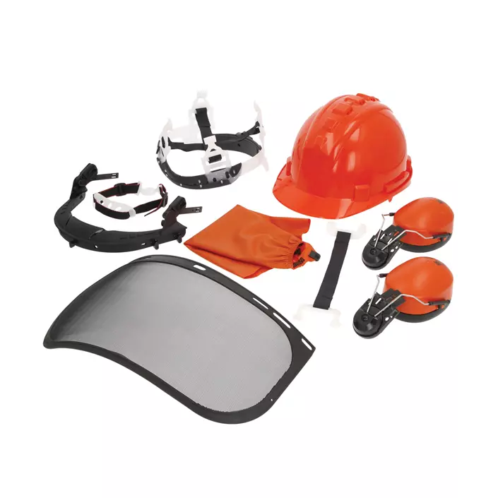 Kramp Premium forest helmet package, Orange/Black, Orange/Black, large image number 1