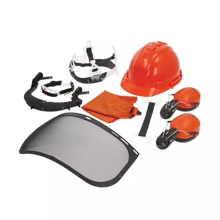 Kramp Premium forest helmet package, Orange/Black, Orange/Black, large image number 1