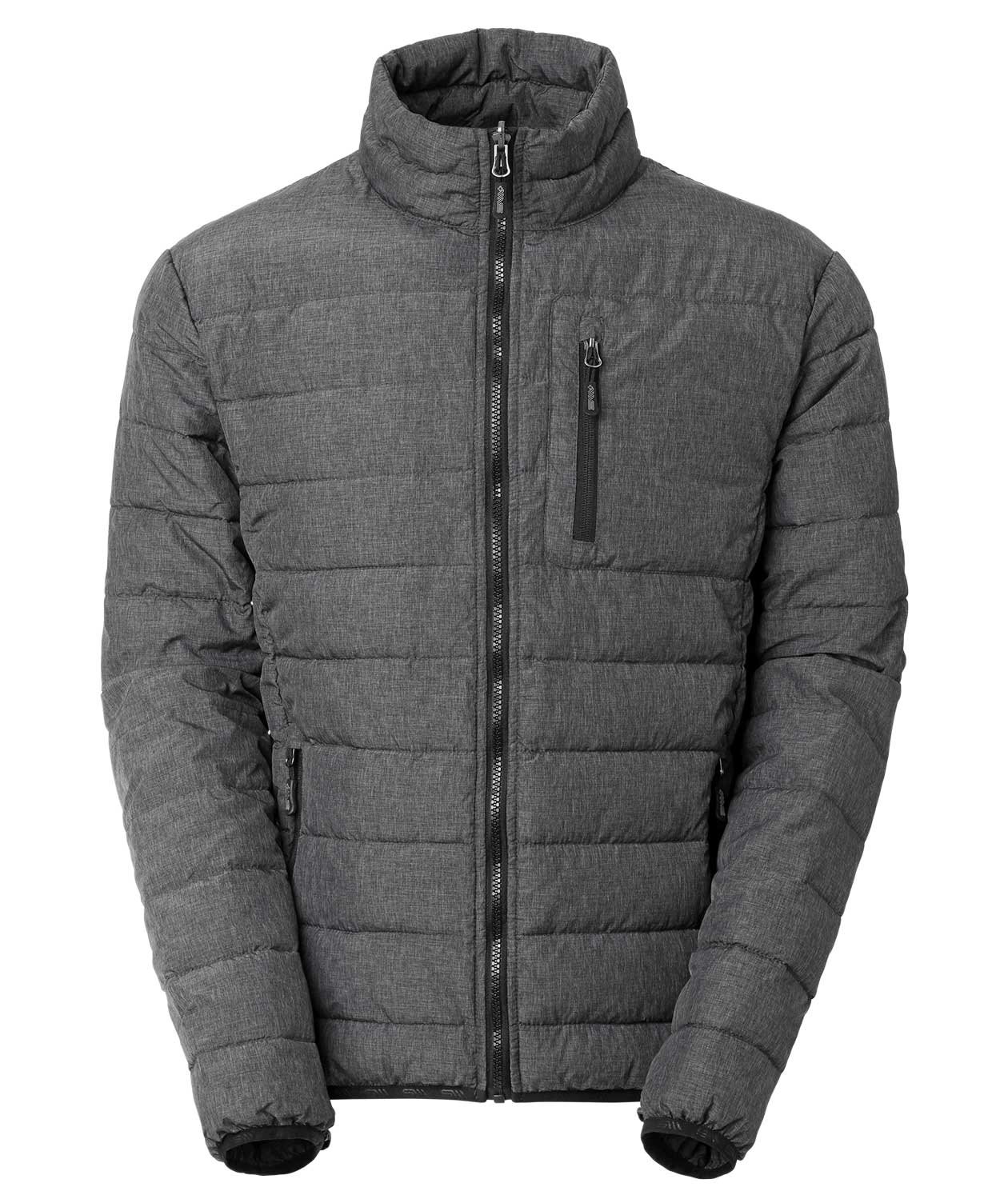 South West Ames quilted jacket, Dark Heather Grey, Dark Heather Grey, swatch