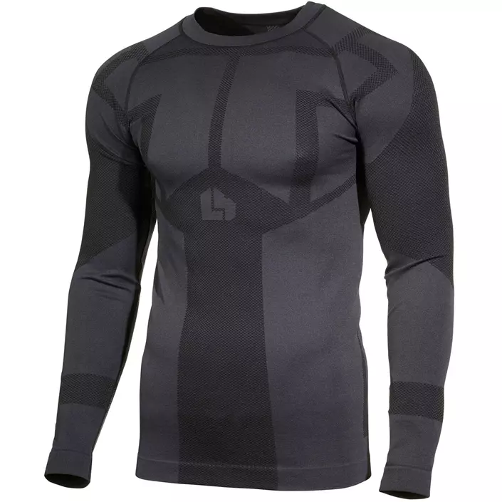 L.Brador long-sleeved functional T-shirt 732P, Black/Grey, large image number 1