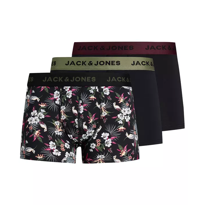 Jack & Jones JACFLOWER 3-pack boksershorts, Svart, large image number 0