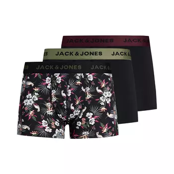 Jack & Jones JACFLOWER 3-pack boksershorts, Svart
