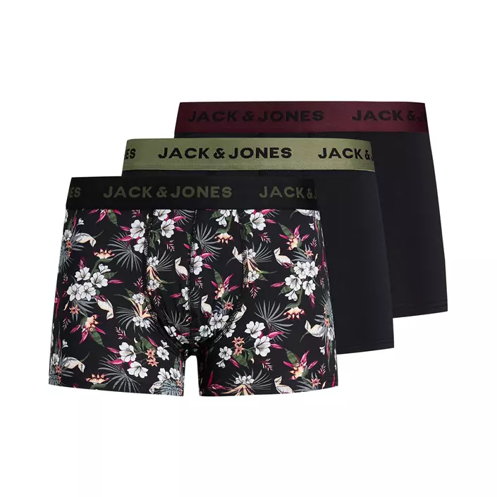 Jack & Jones JACFLOWER 3-pack boxershorts, Svart, large image number 0