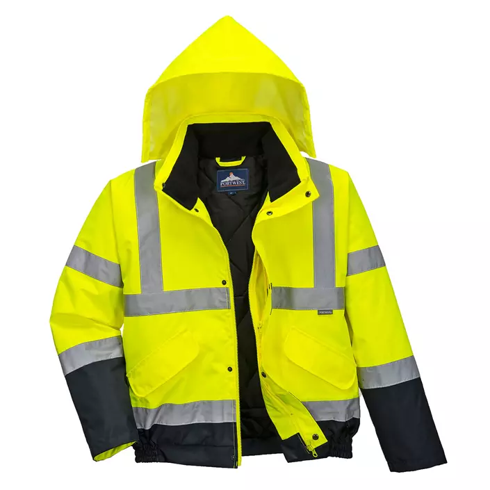 Portwest pilot jacket, Hi-Vis yellow/marine, large image number 0