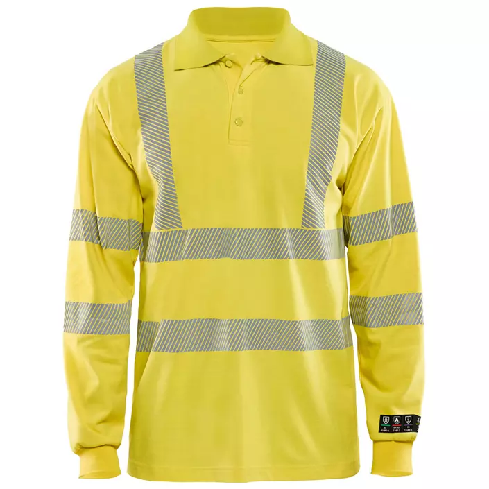 Blåkläder Multinorm long-sleeved polo shirt, Hi-Vis Yellow, large image number 0