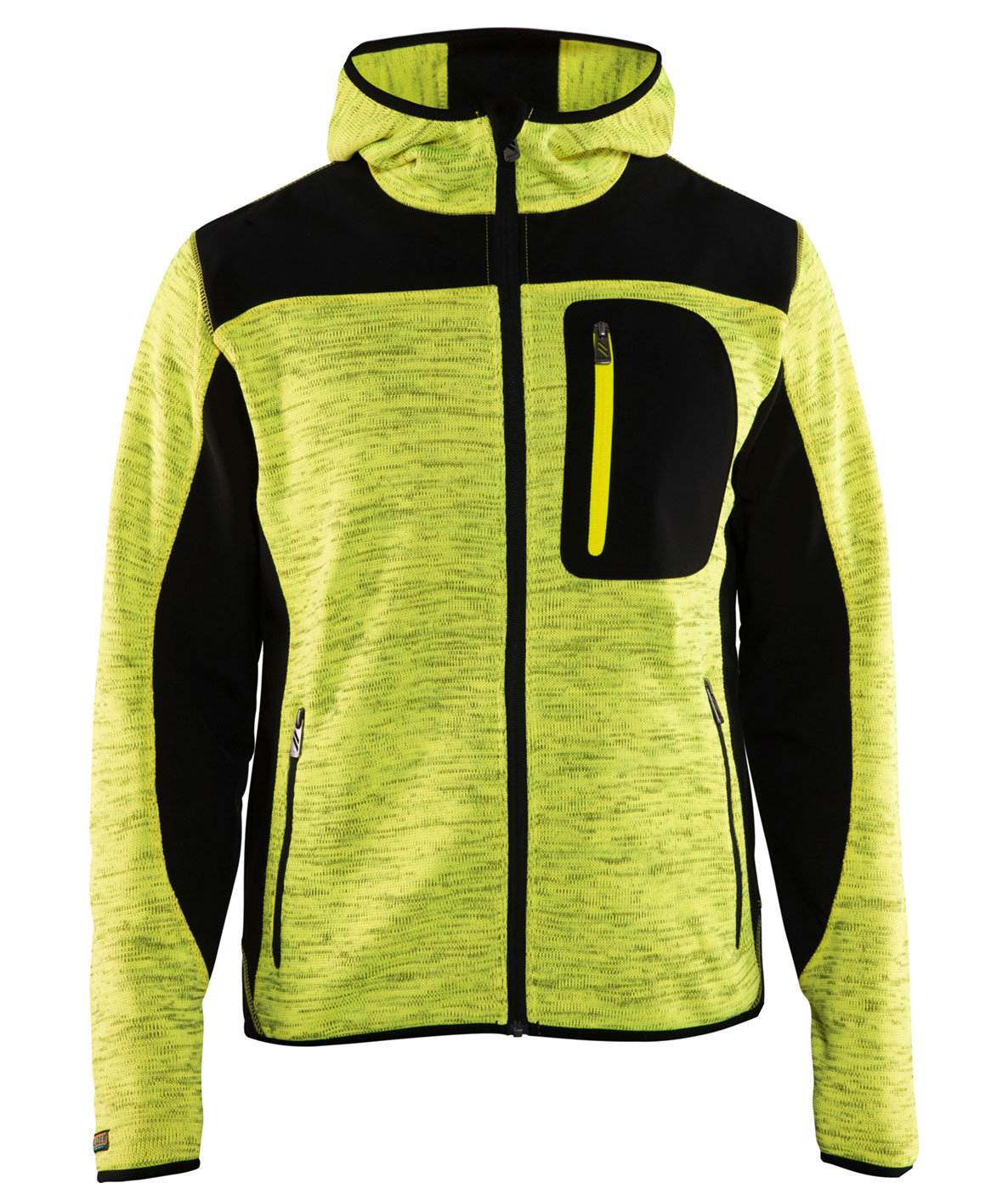 Bl&aring;kl&auml;der knitted softshell jacket X4930, Yellow/Black