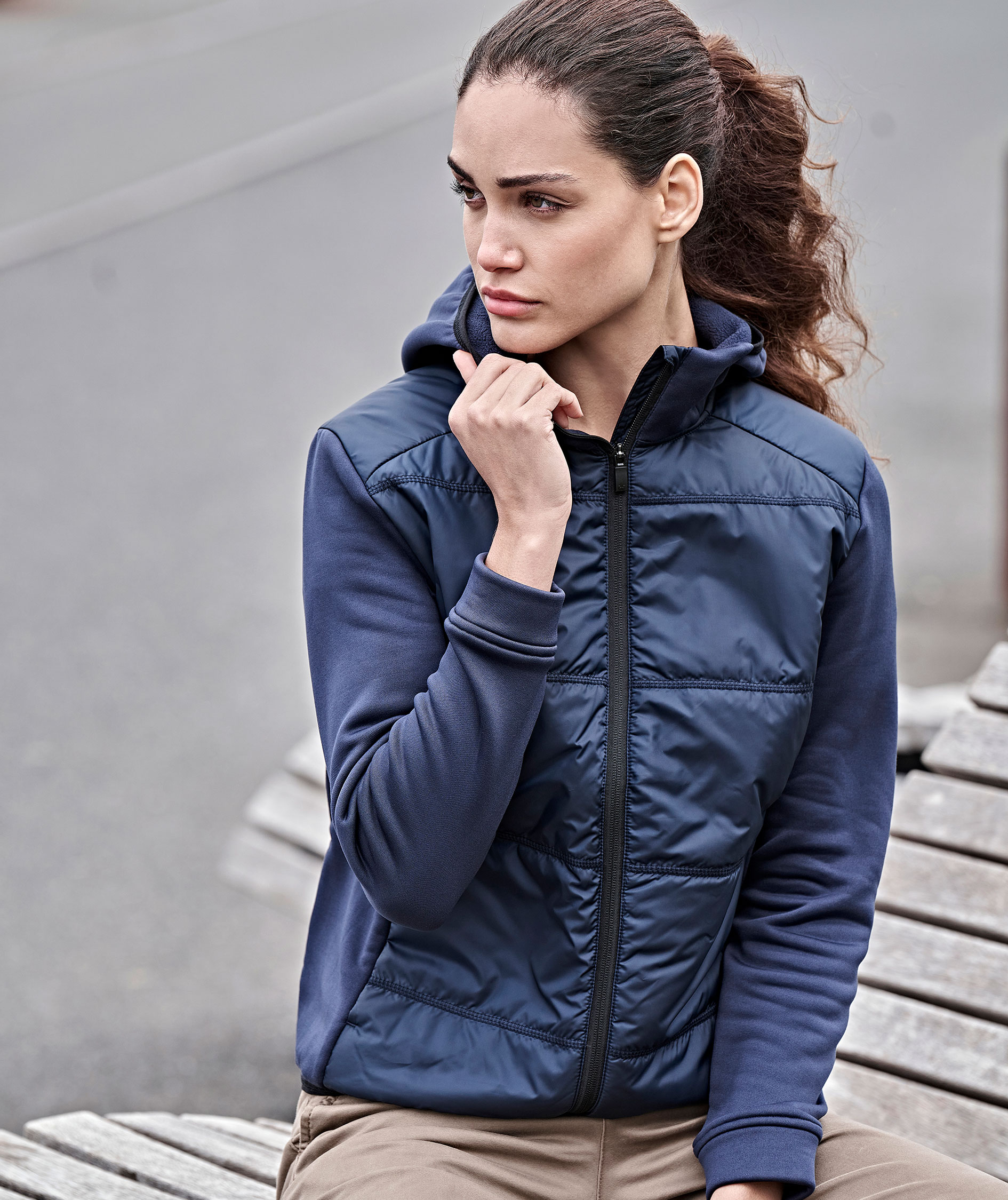 Tee Jays hybrid-stretch damejakke, Navy/Navy, large image number 1