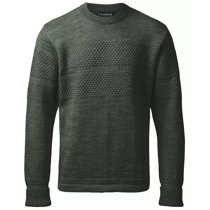 Clipper Saltum knitted pullover, Olive melane, large image number 0