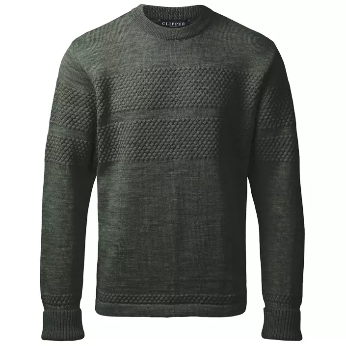 Clipper Saltum knitted pullover, Olive melane, large image number 0