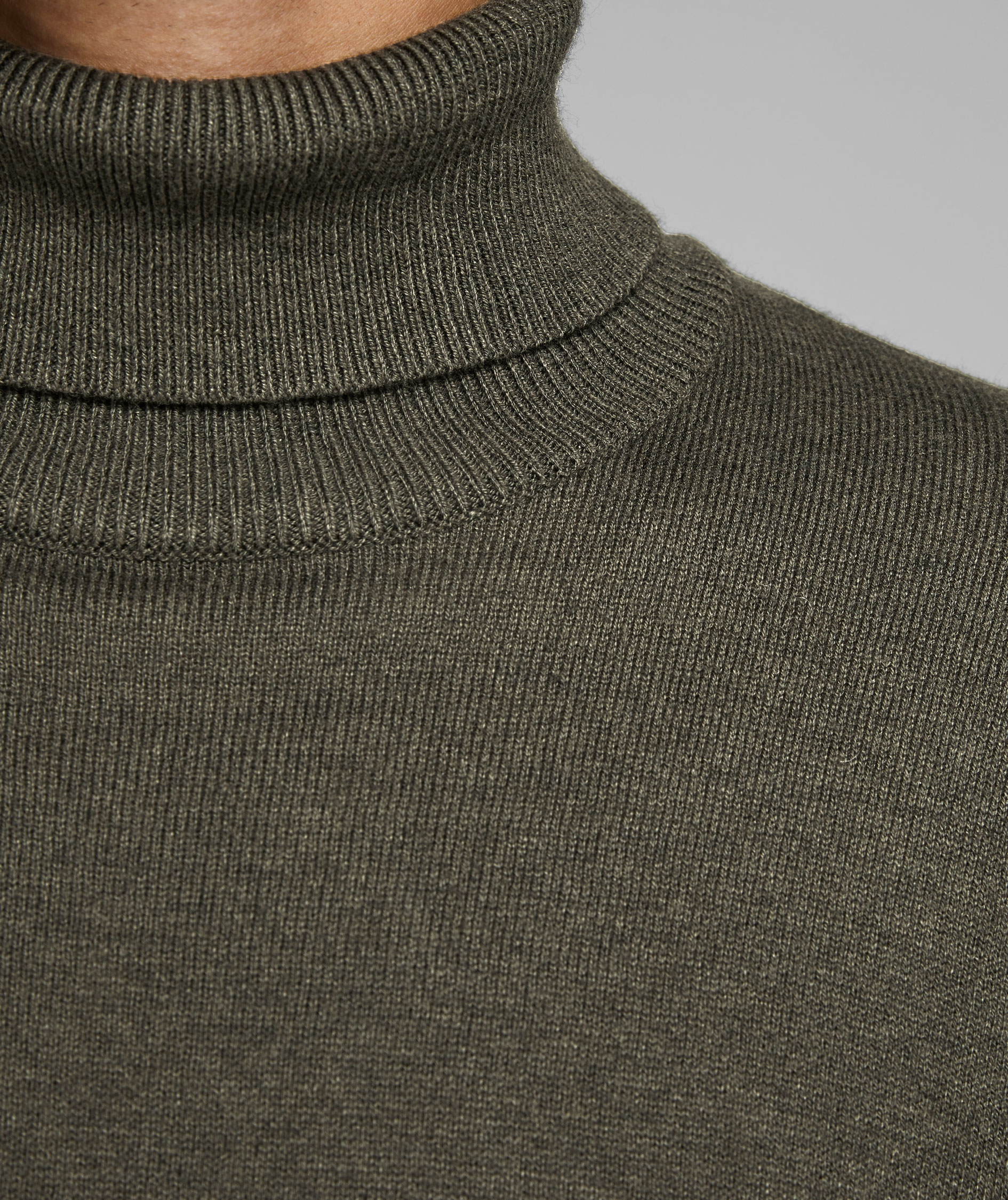 Jack & Jones JJEEMIL stickad polotr&ouml;ja, Olive Night Melange, large image number 5