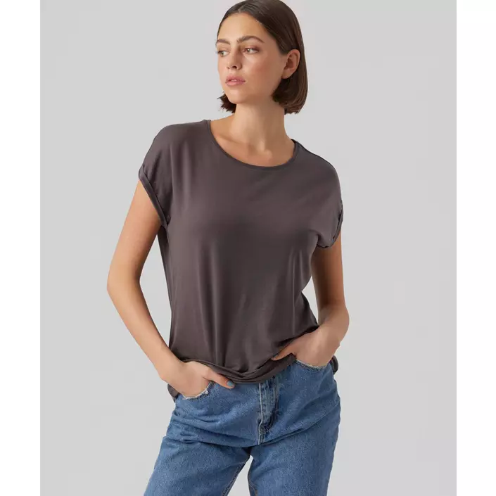 Vero Moda VMAVA PLAIN dame T-shirt, Asphalt, large image number 1