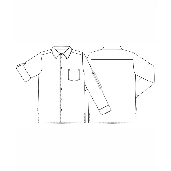 Kentaur comfort fit langærmet service skjorte, Grå Melange, large image number 2