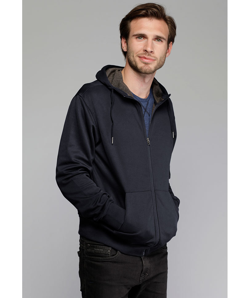 IK hoodie with full zipper, Navy, large image number 2