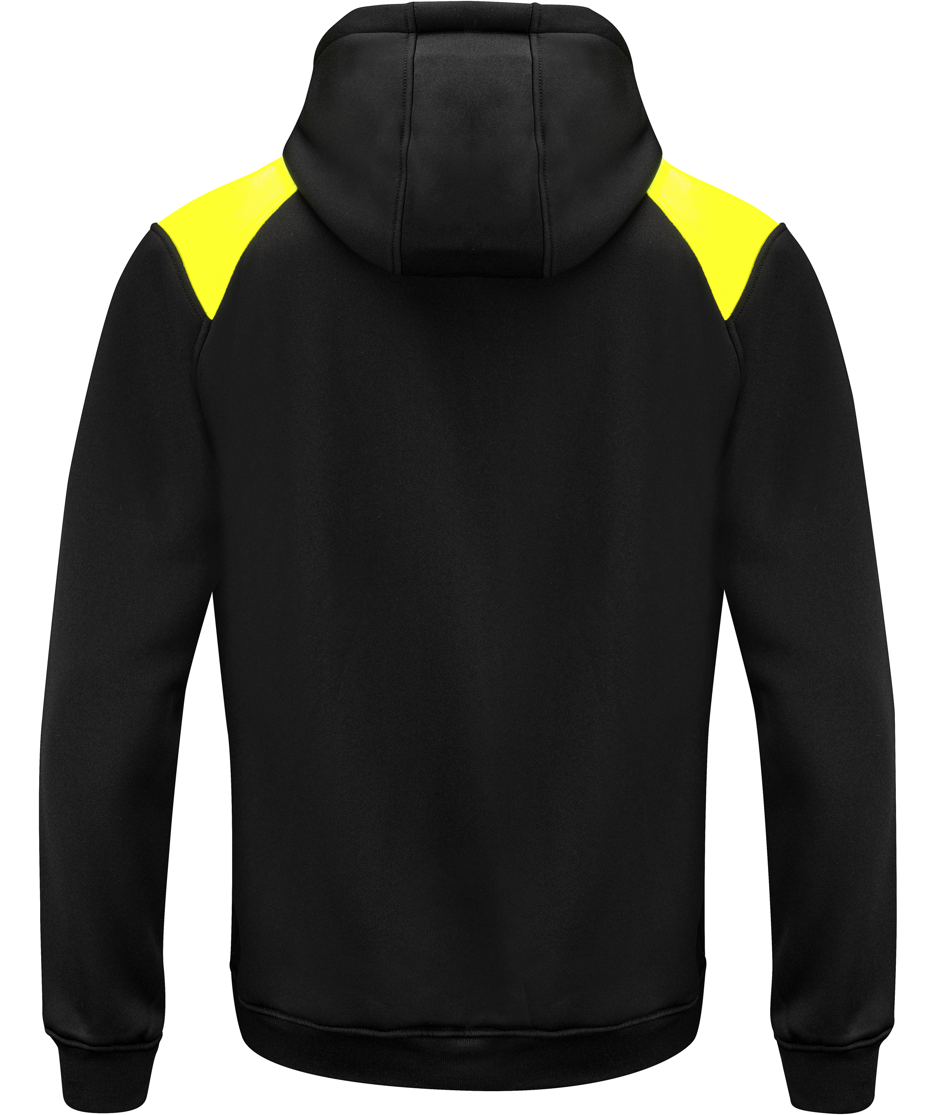 ProJob hoodie med dragkedja 2133, Black/Yellow