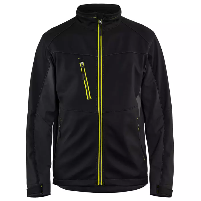 Blåkläder Unite softshell jacket, Black/Yellow, large image number 0