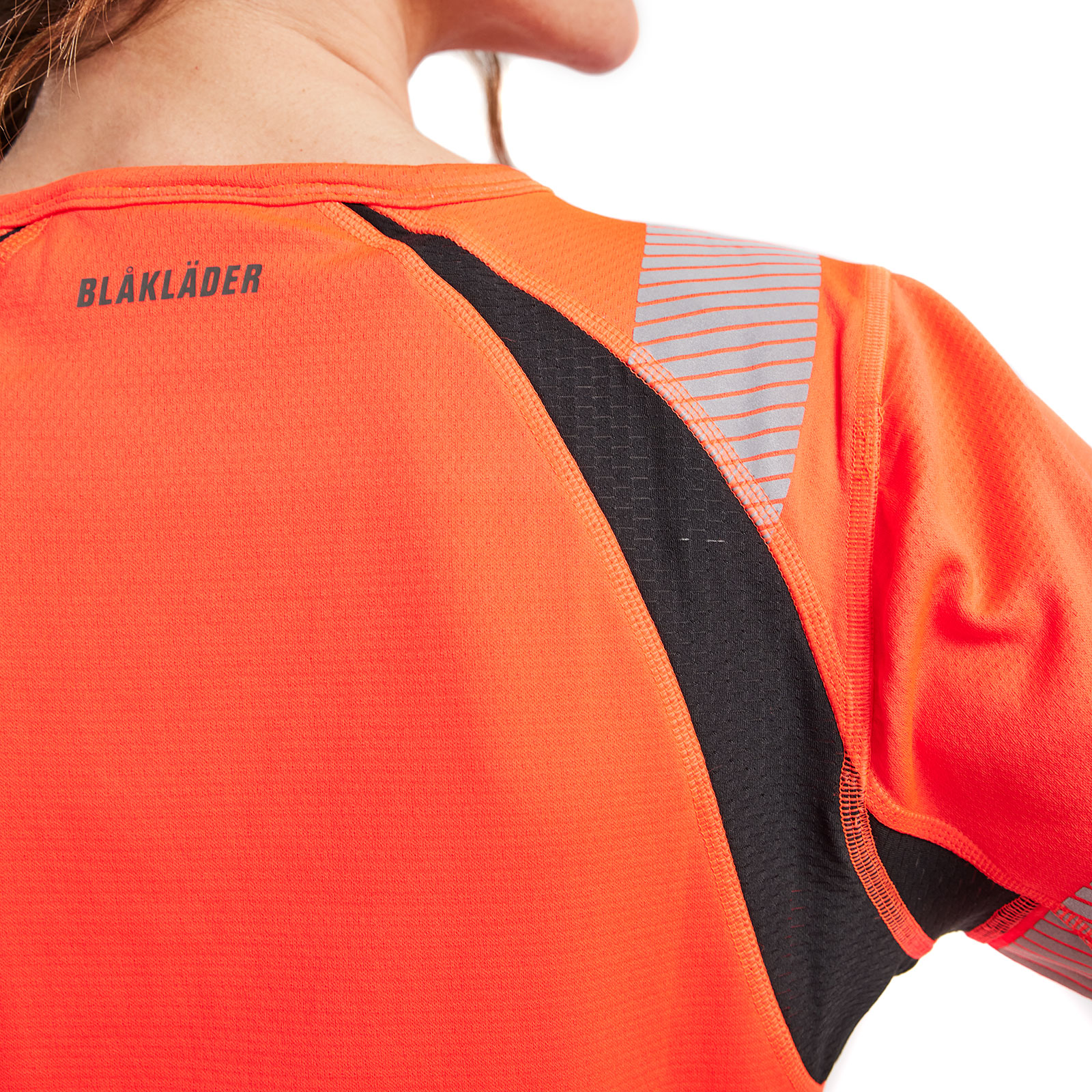 Bl&aring;kl&auml;der T-shirt dam, Varsel r&ouml;d/svart, large image number 5