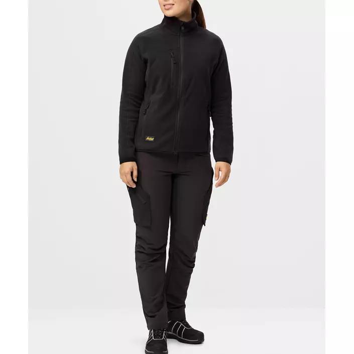 Snickers FlexiWork dame servicebukser 6877 full stretch, Black/Black, large image number 1