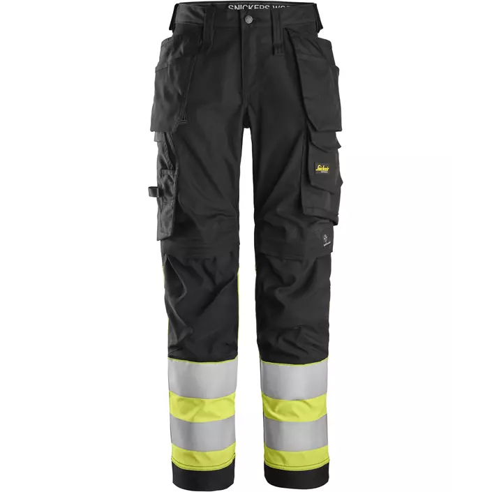 Snickers women's craftsman trousers, Black/Hi-Vis Yellow, large image number 0
