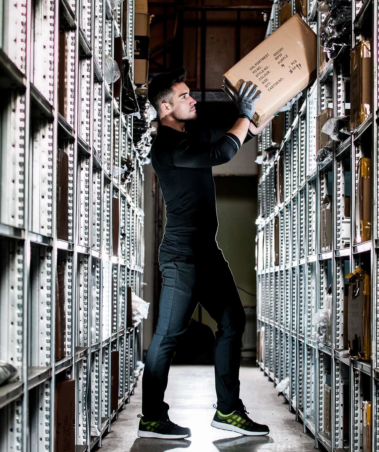 Portwest stretch slim service trousers, Black, large image number 2