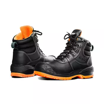 Arbesko 604 safety boots S3, Black/Orange