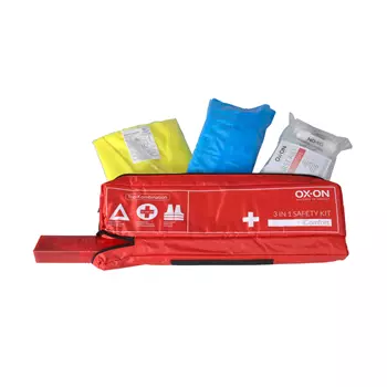 OX-ON 3-i-1 safety kit for the car, Red
