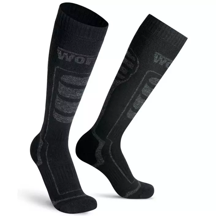 Worik Alpes knee-high socks with merino wool, Black, large image number 0