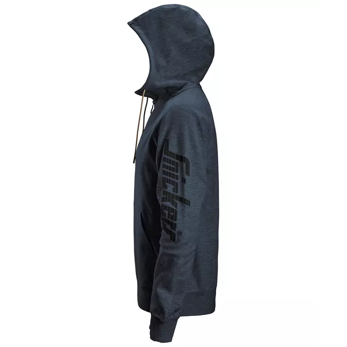 Snickers logo hoodie med dragkedja 2895, Navy melange, large image number 3