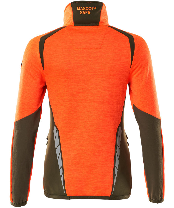 Mascot Accelerate Safe women's fleece sweater, Hi-Vis Orange/Moss
