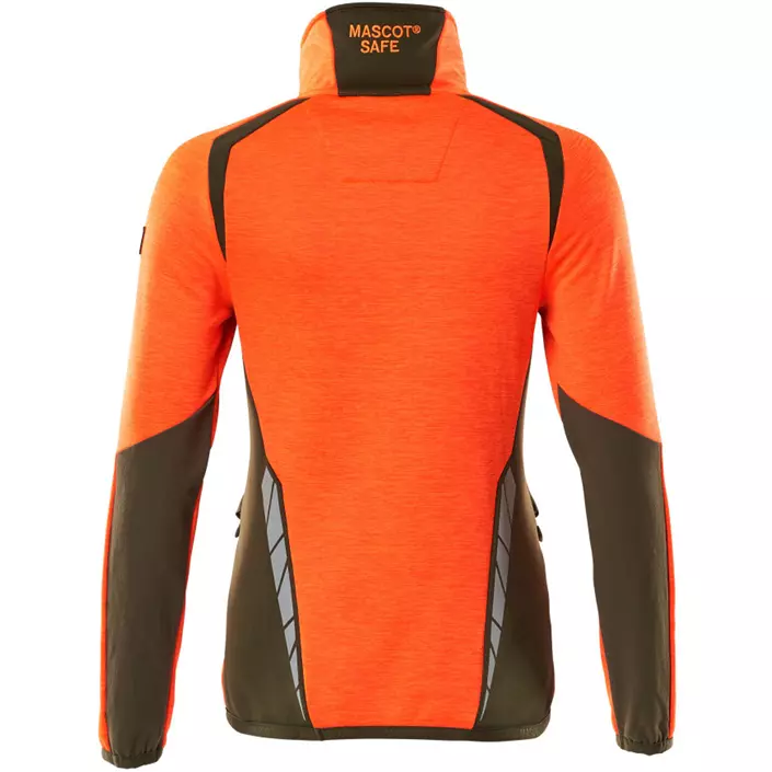 Mascot Accelerate Safe women's fleece sweater, Hi-Vis Orange/Moss, large image number 1