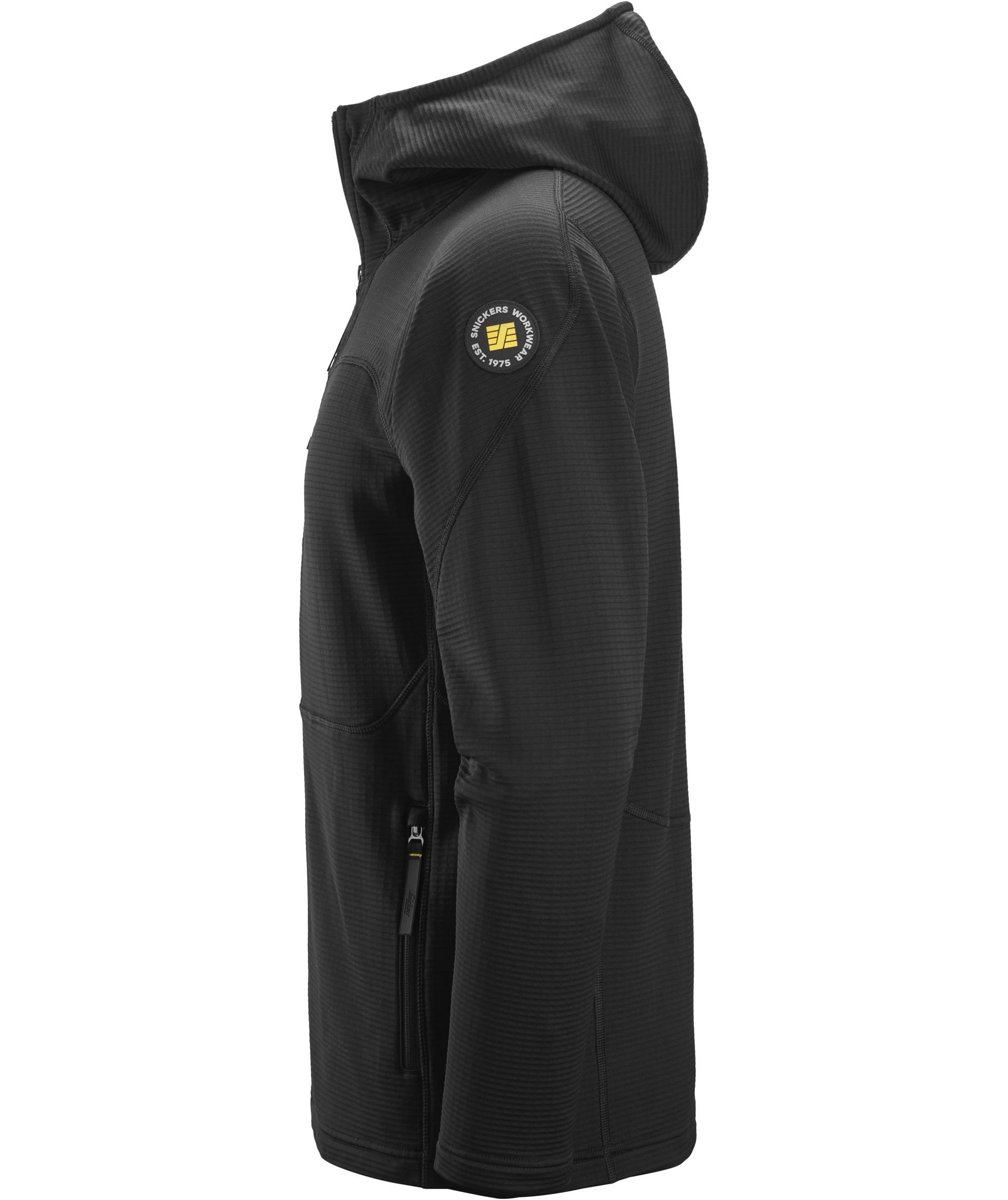 Snickers Body Mapping fleece hoodie with zipper 9420, Black/Black, large image number 4