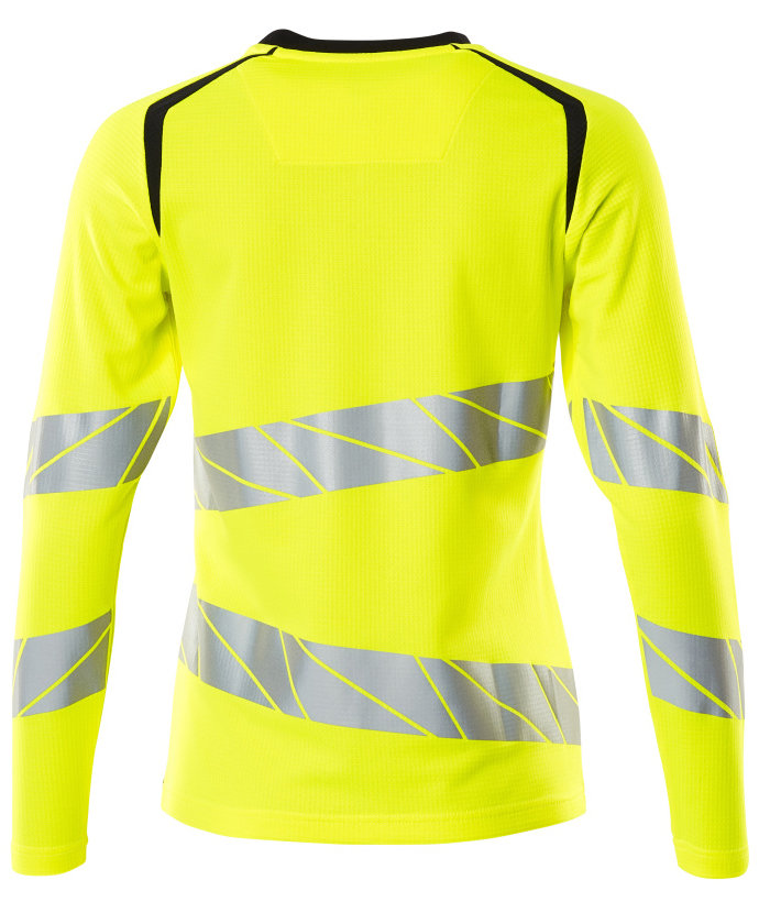 Mascot Accelerate Safe dame lang&aelig;rmet T-shirt, Hi-Vis Gul/M&oslash;rk Marine
