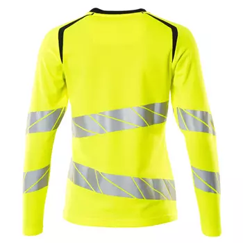 Mascot Accelerate Safe women's long-sleeved T-shirt, Hi-Vis Yellow/Dark Marine