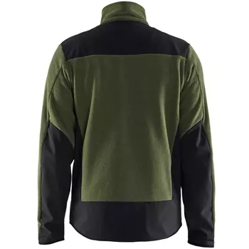 Blåkläder strikket jakke med softshell, Høstgrønn/Svart