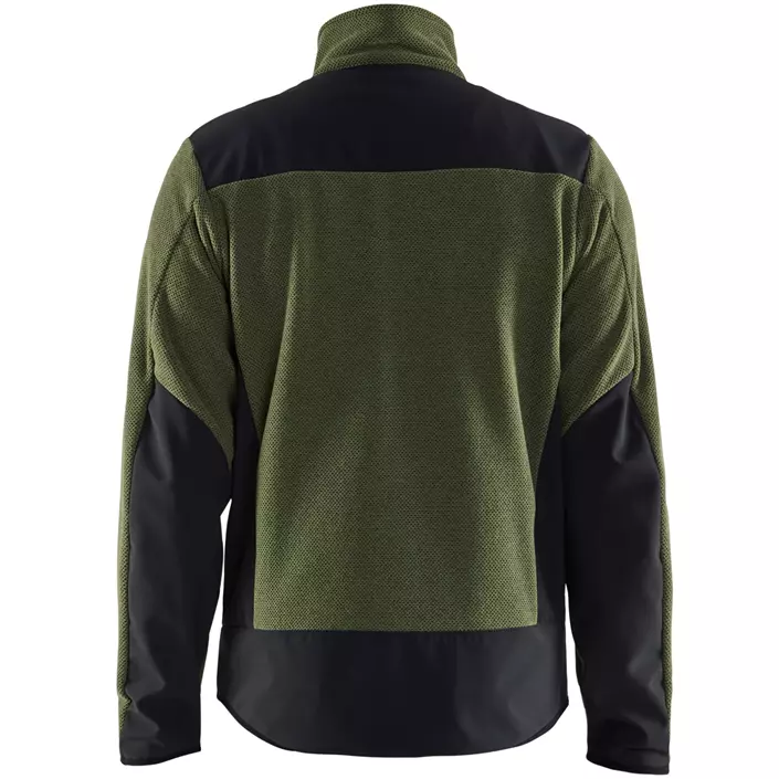 Blåkläder stickadjacka med softshell, Höstgrönt/Svart, large image number 1