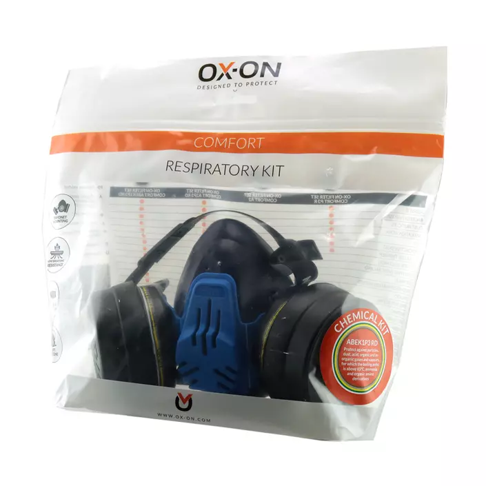 OX-ON halvmaskesæt chemical comfort ABEK1P3D, Blå, Blå, large image number 1
