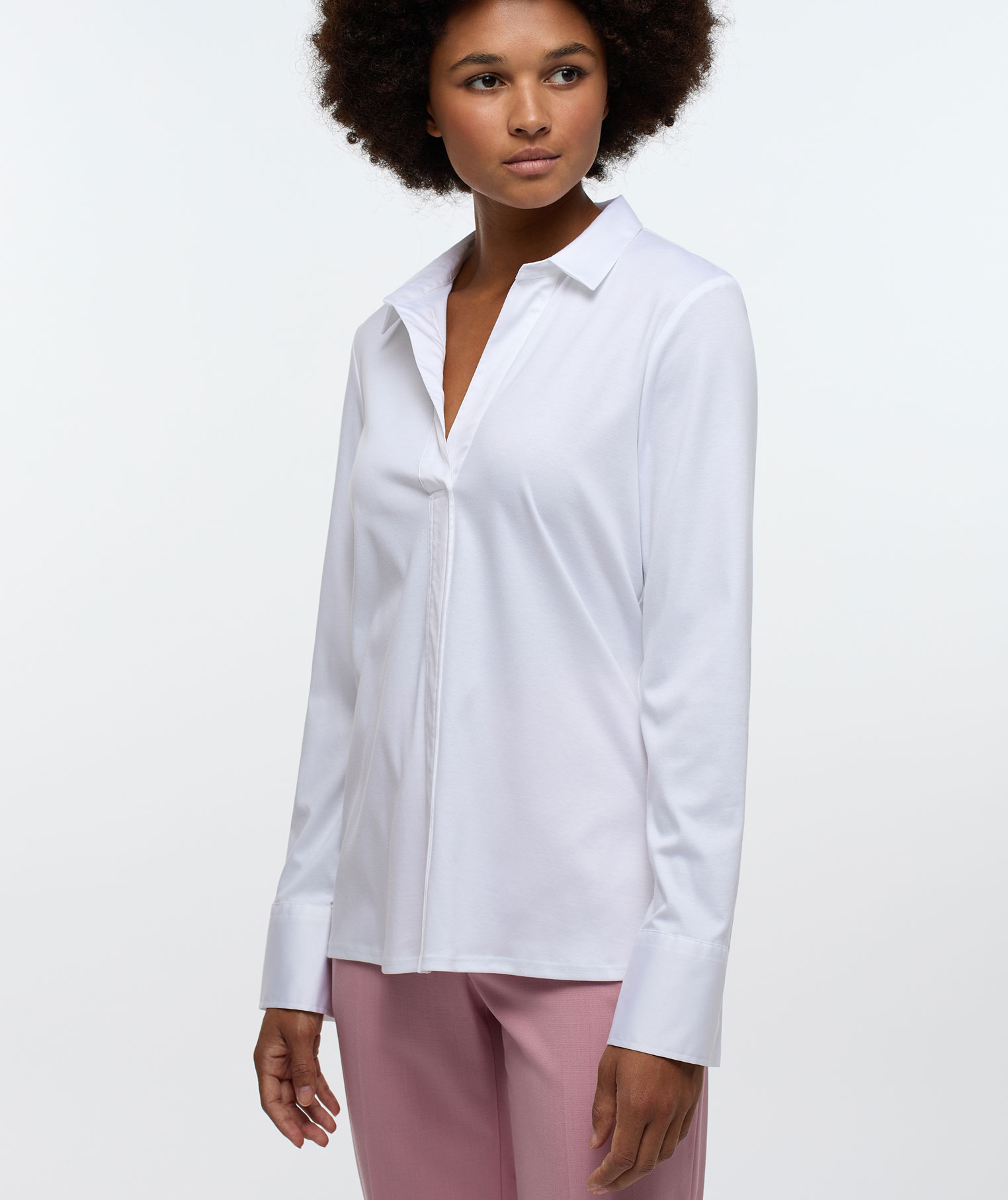 Eterna Jersey Regular fit women's shirt, White