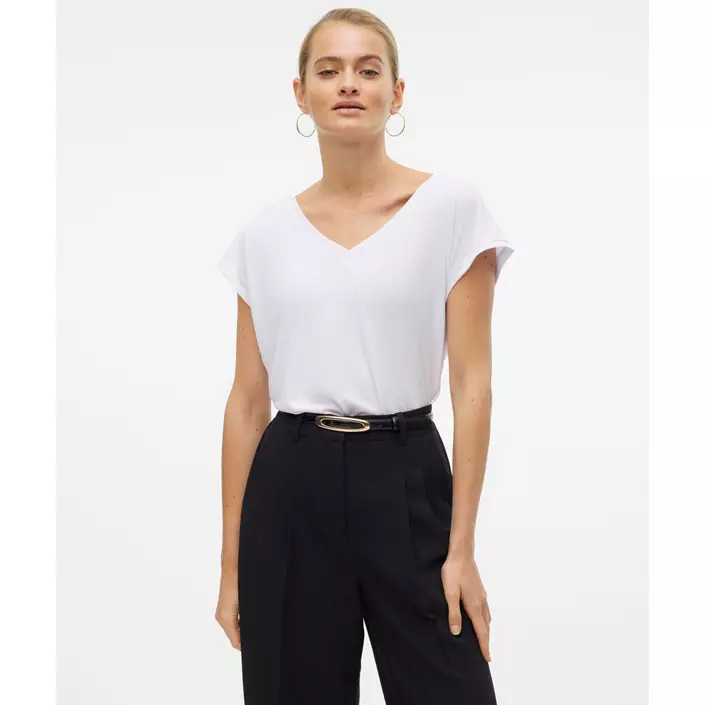 Vero Moda VMFILLI dame T-shirt, Bright White, large image number 4