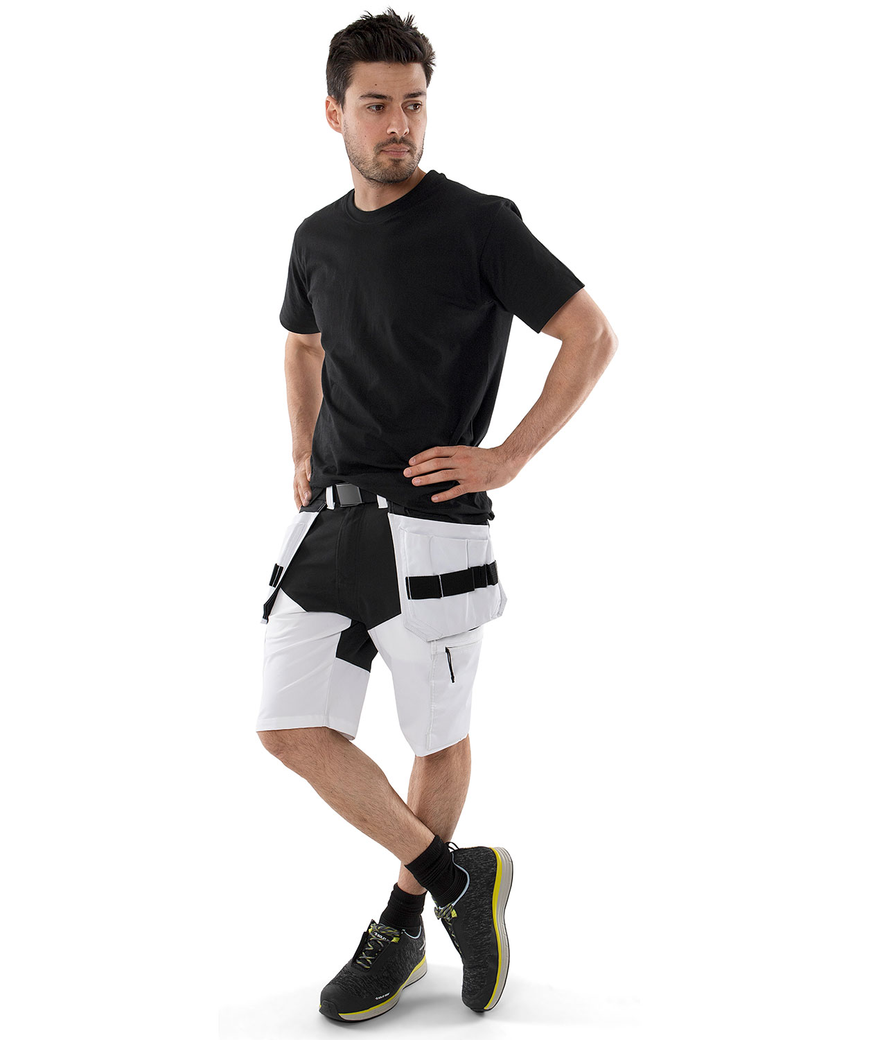 Fristads craftsman shorts full stretch 2762 LWS, White/Black, large image number 1