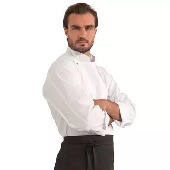 Kentaur long-sleeved chefs jacket in satin striped quality, White