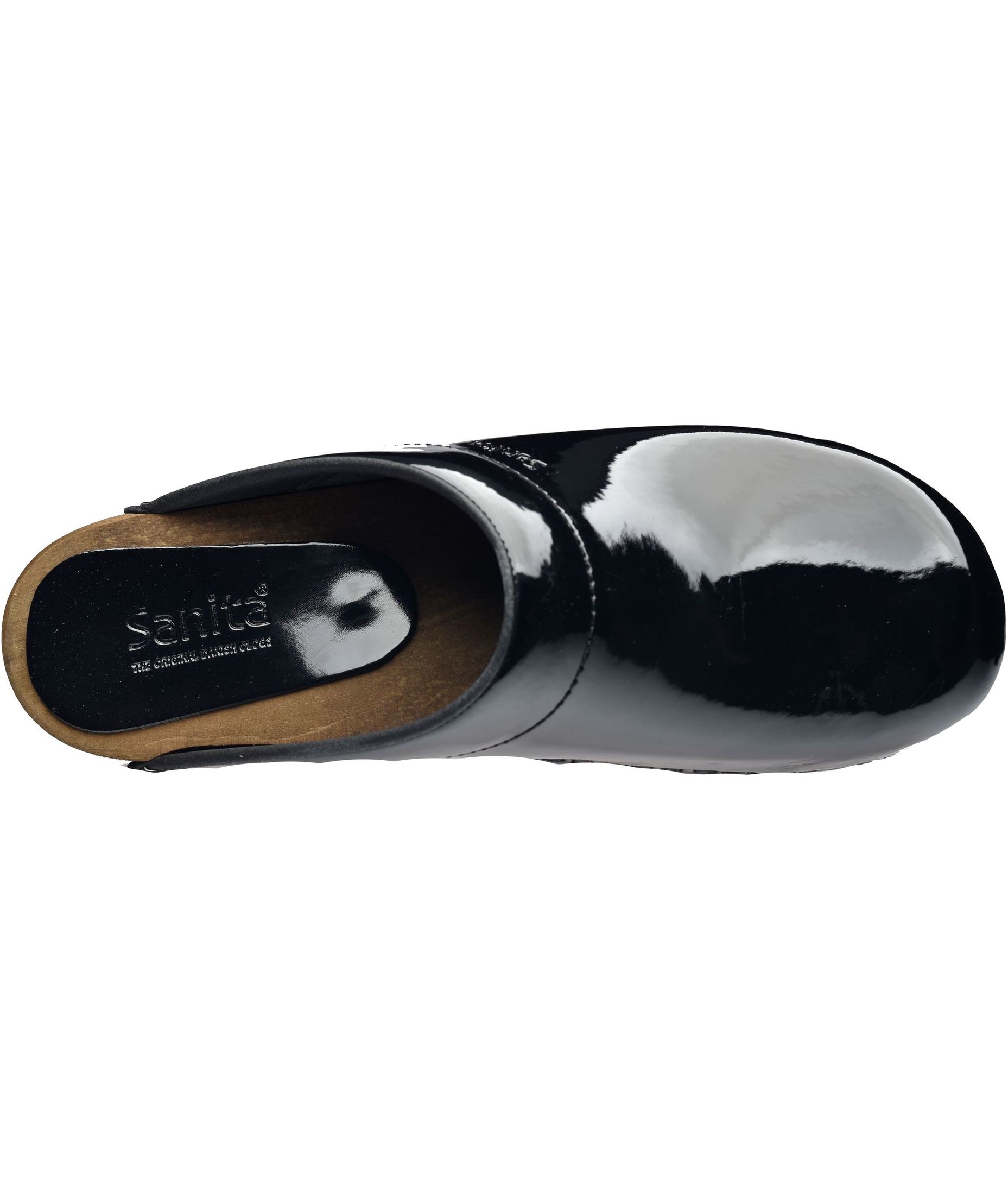 Sanita Classic patent women's clogs, Black, large image number 4