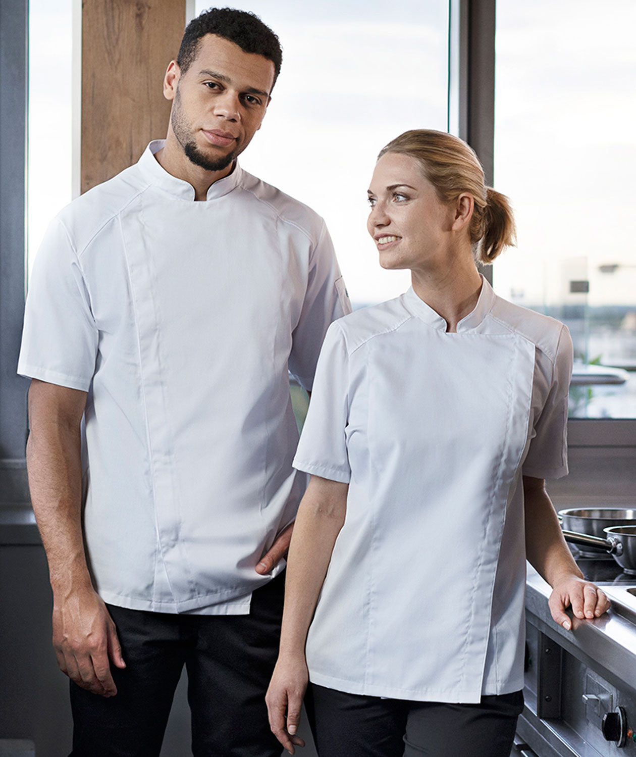 Karlowsky kort&auml;rmad kockjacka, Vit, large image number 1